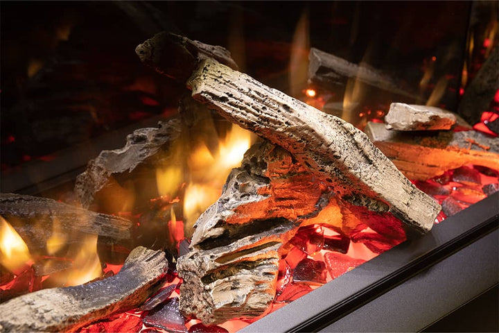 Valor GE3 electric fireplace insert with splitwood logs