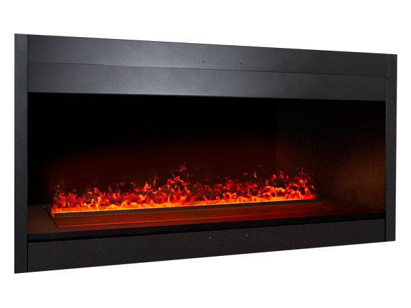 NetZero Waterplace burner in a single-sided firebox